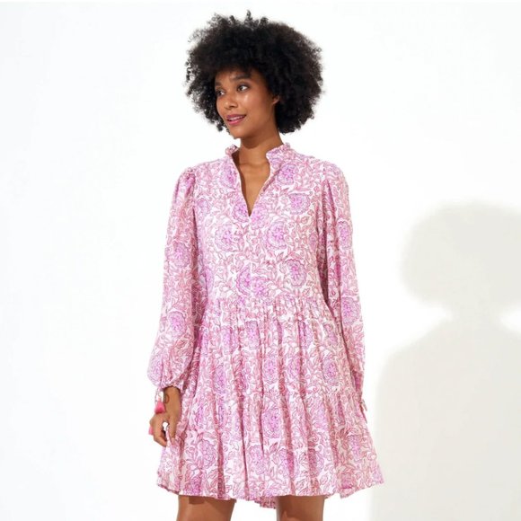 Oliphant Dresses Nwt Xs Oliphant Long Sleeve Yoke Dress Malta Pink